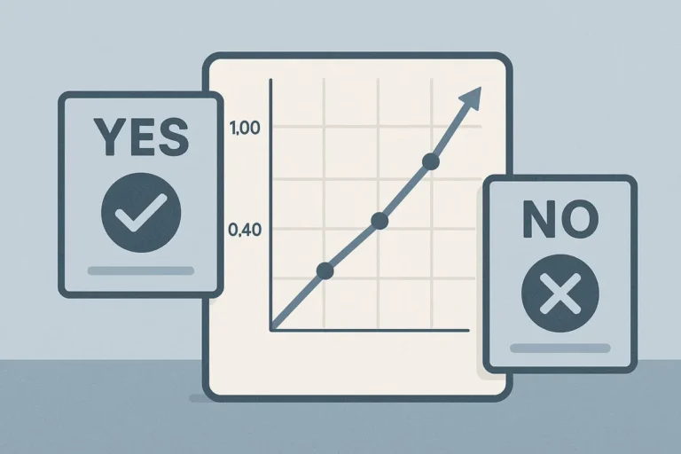 Illustration of a binary event contract priced between 0 and 100 cents on a prediction market